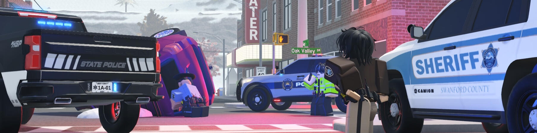 Multi-department car crash scene